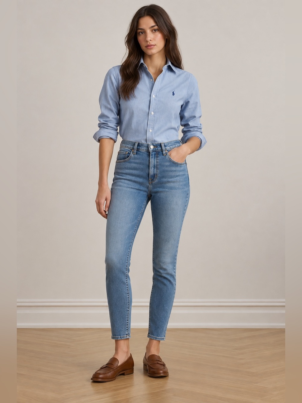 Ralph Lauren High Rise Skinny Ankle Jeans Size 16 33 NWT Super Stretch